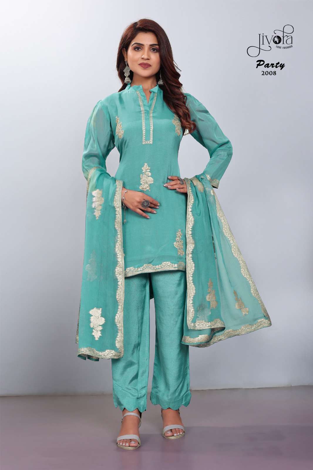 Jivora Party Premium Designs Top Bottom Dupatta Set New Collection view 6