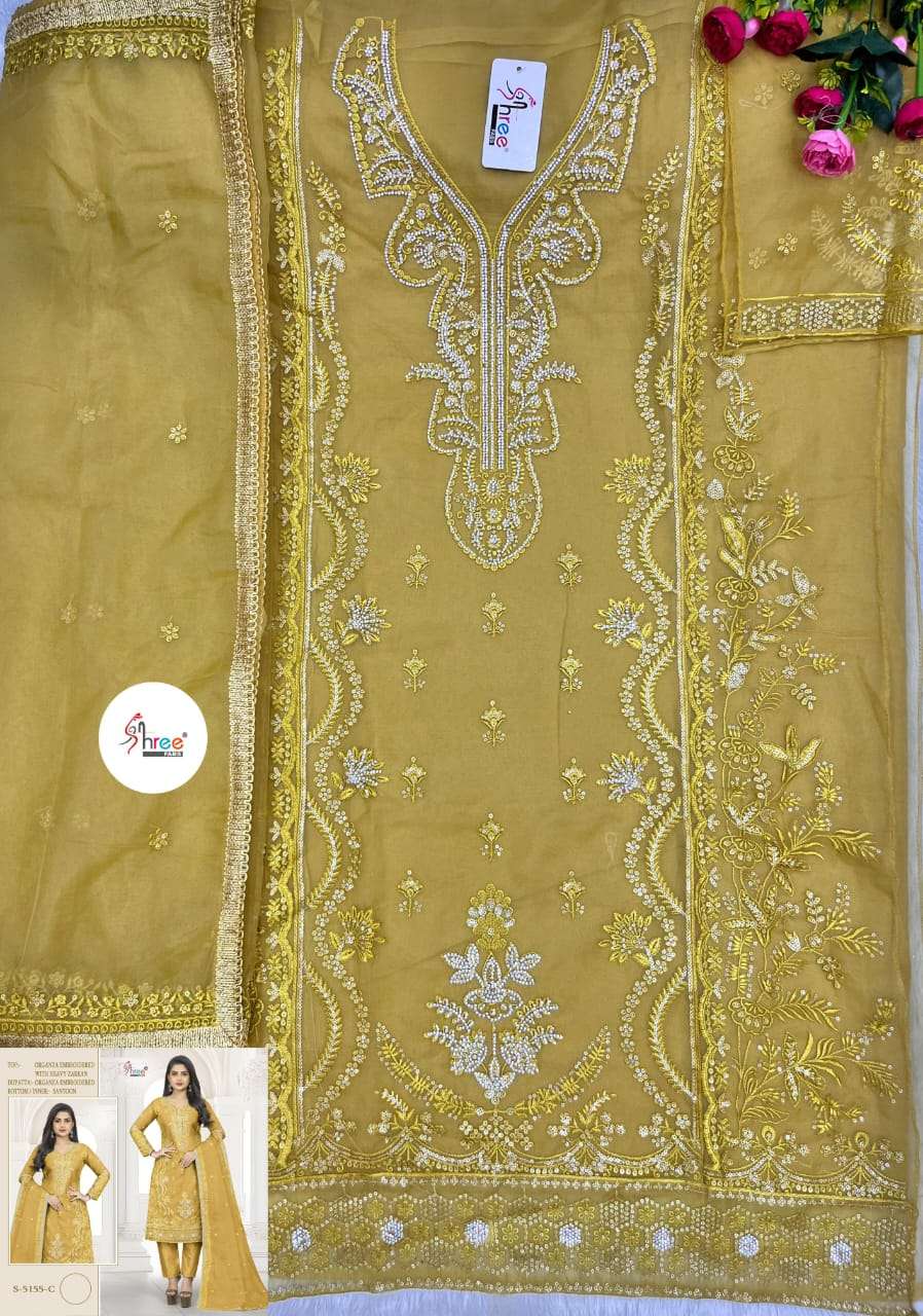 Pakistani Style Organza Embroidered Suit view 9