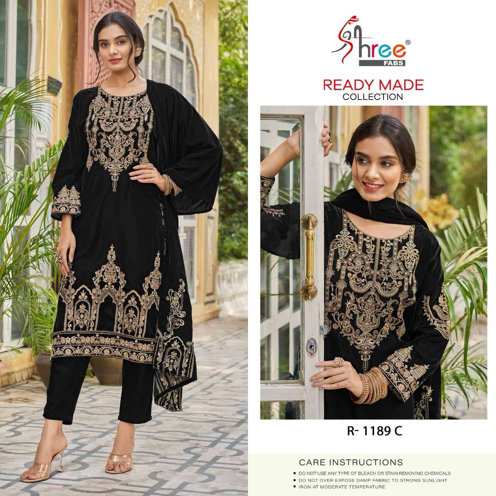 Shree Fabs R 1189 Colors Velvet Readymade Collection Festive Wear Suit Wholesalers view 3