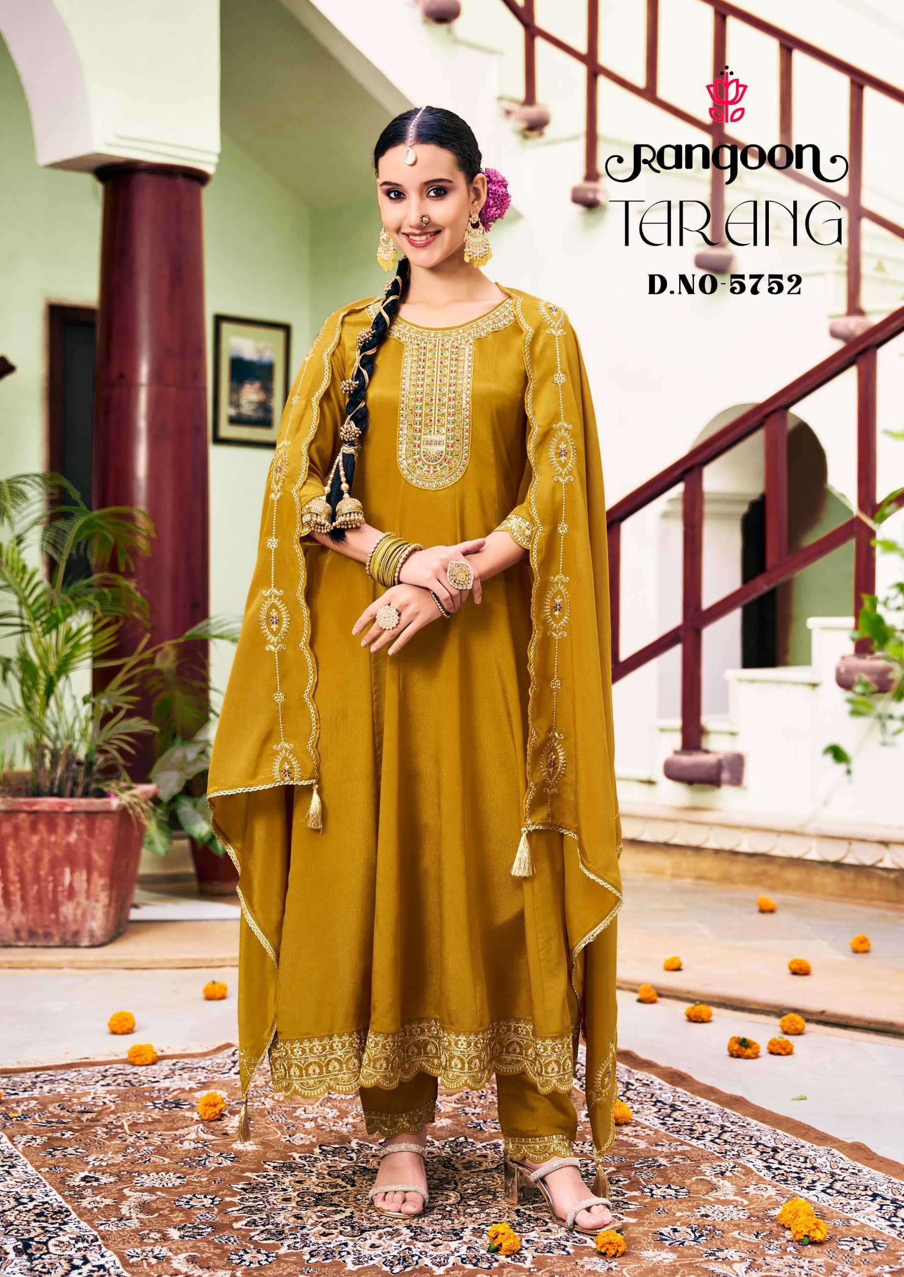 Rangoon Tarang Anarkali Style 3 Piece Suit Catalog Designs view 3