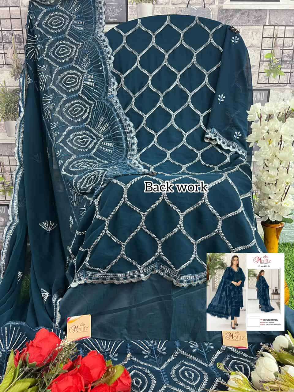 Motifz 403 Colors Pakistani Exclusive Designer Style Party wear Suit Wholesalers view 6