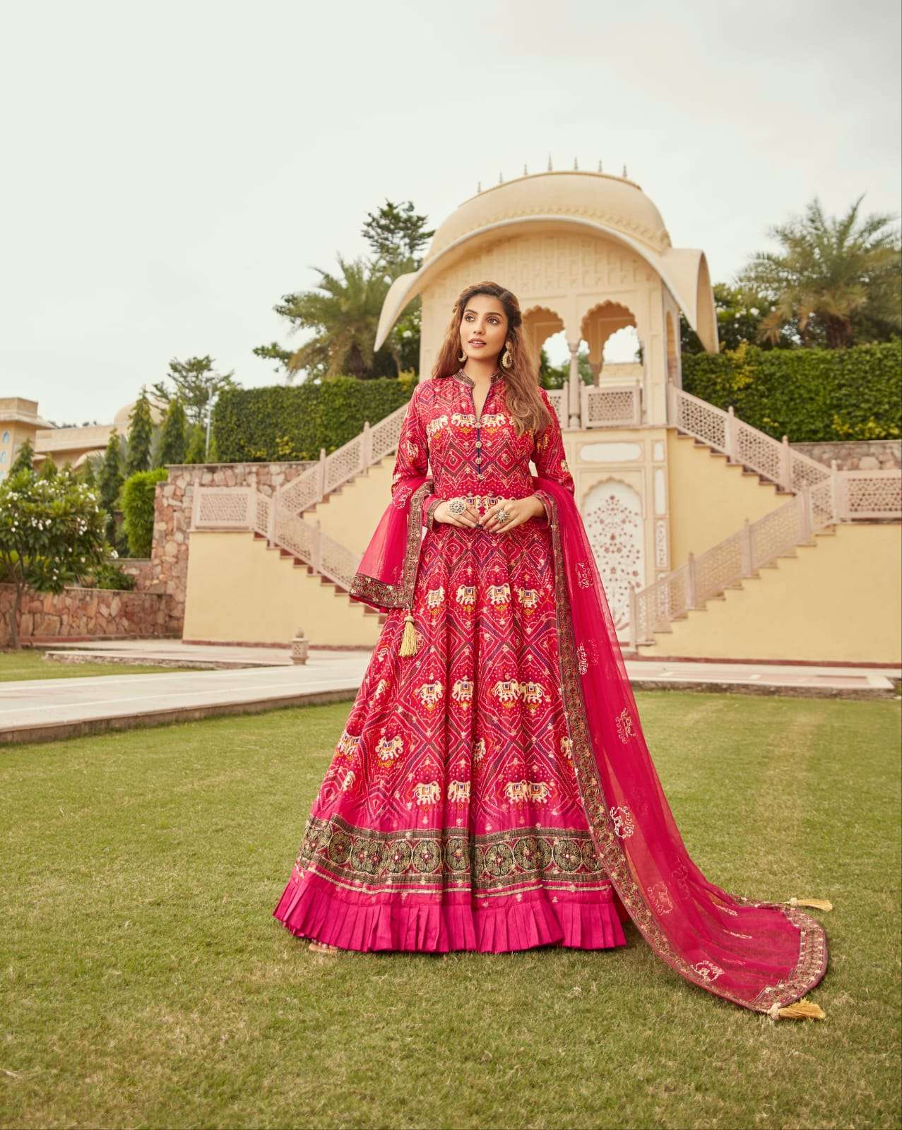 Virasat Gajgamini Latest Designer Gown Dupatta Set Partywear Collection view 18