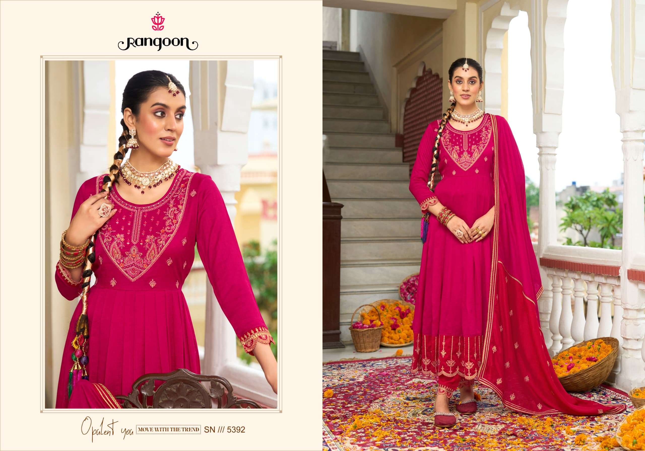 Rangoon Banno Silk Anarkali Suit view 5