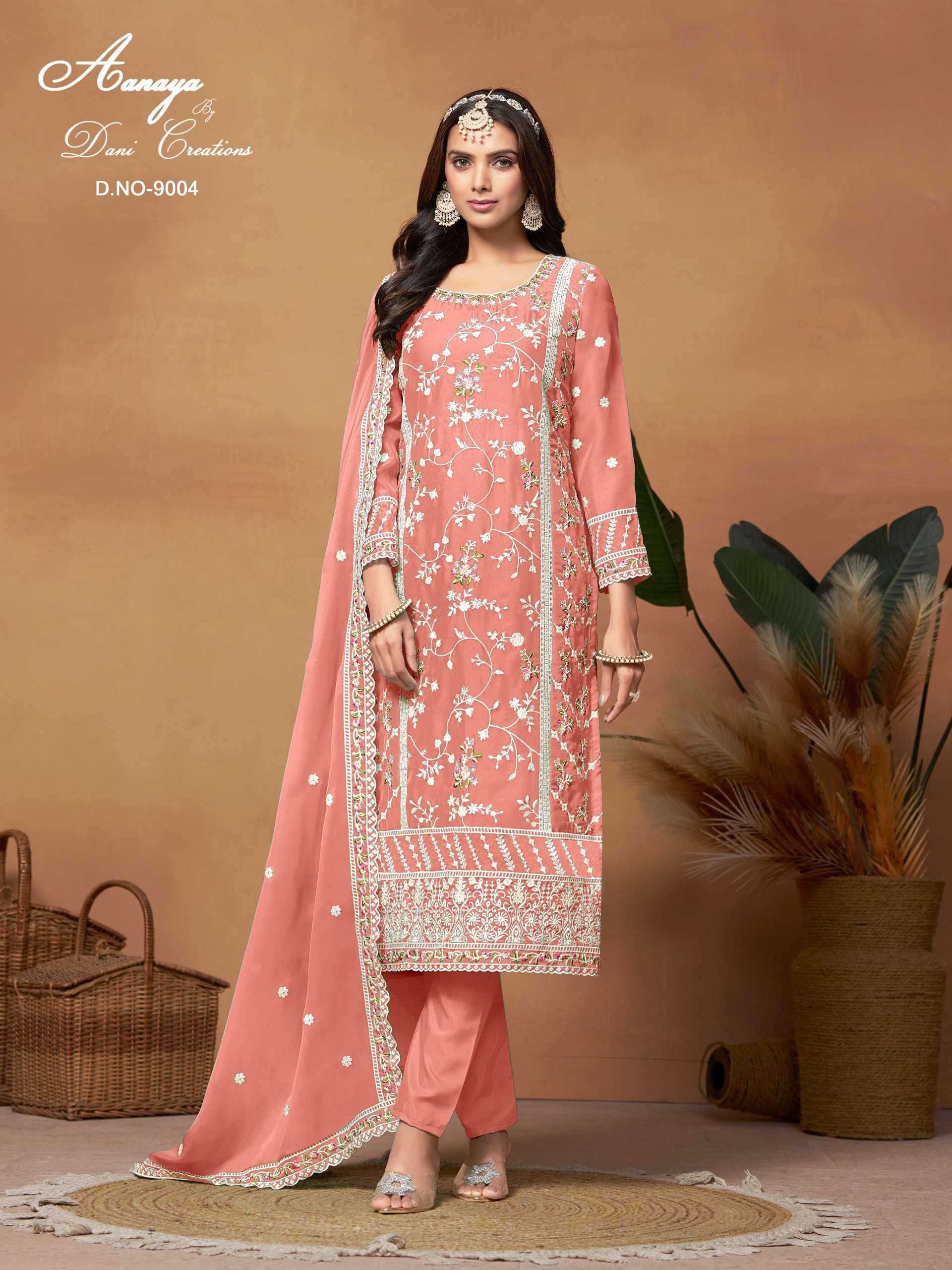 Aanaya Vol 190 9001 To 9004 Designer Work Organza Dress view 3