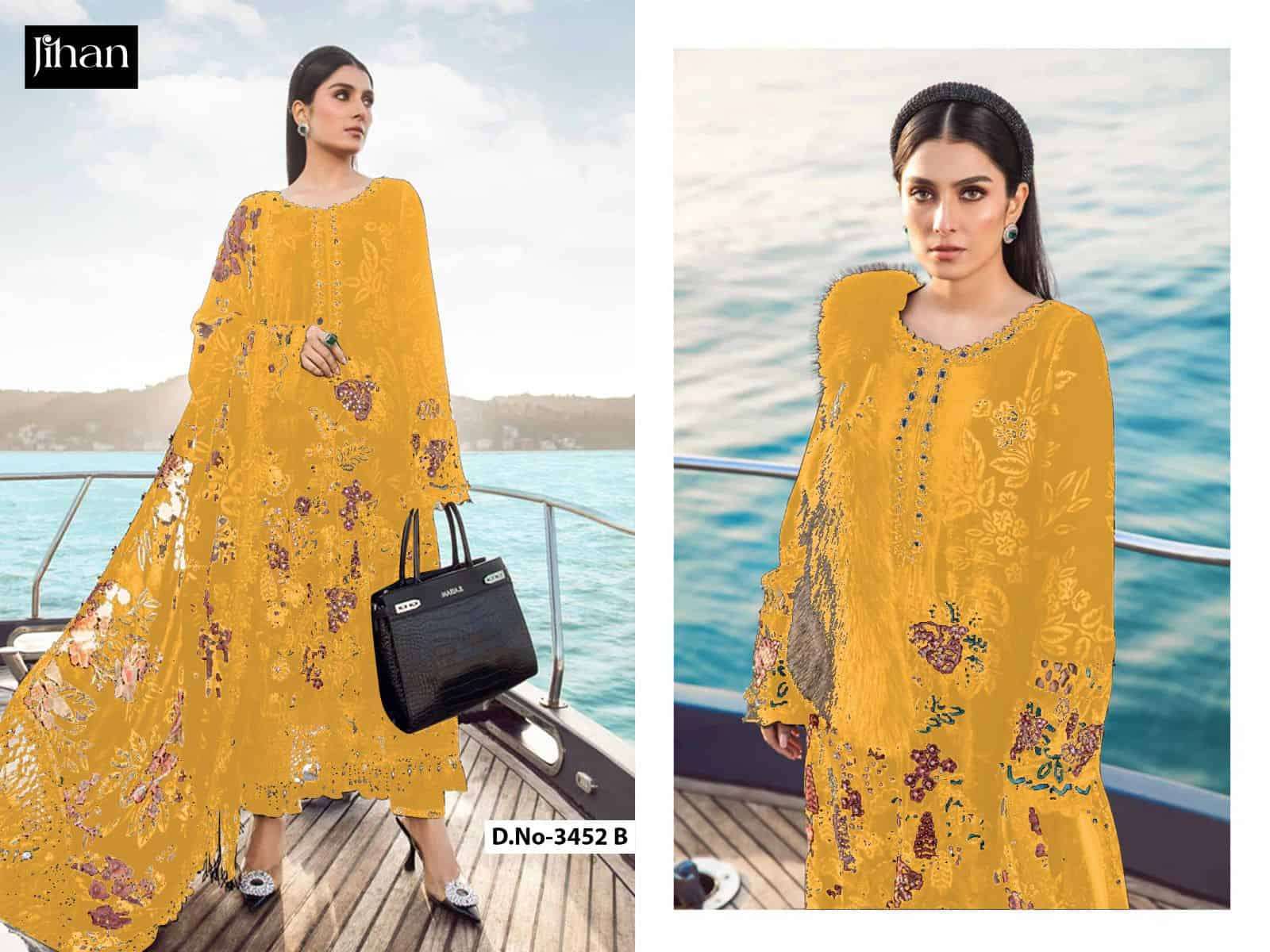 Jihan Maria B 3452 Colors Exclusive Latest Fancy Embroidered Cotton Dress Collection view 5