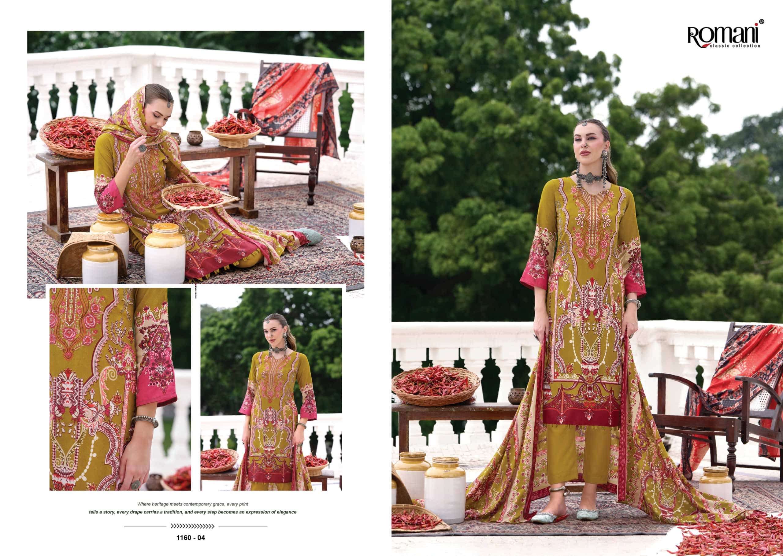 Romani Aarzu Vol 36 Heavy Embroidered Cotton Dress Material view 2