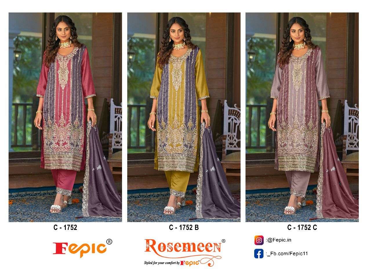 Fepic C 1752 Colors Designer Work Pakistani Suit Festive Collection view 2