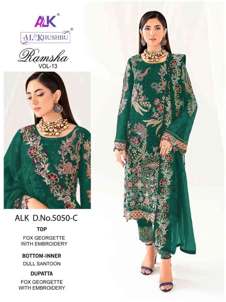 Zaha Ramsha Vol 13 Embroidered Pakistani Suit view 3