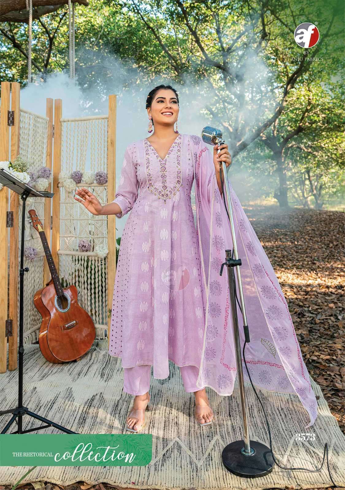 Af Stock Out Rhythm By Anju Fabrics Festive Designs Anarkali Style 3 Piece Pair Catalog view 12