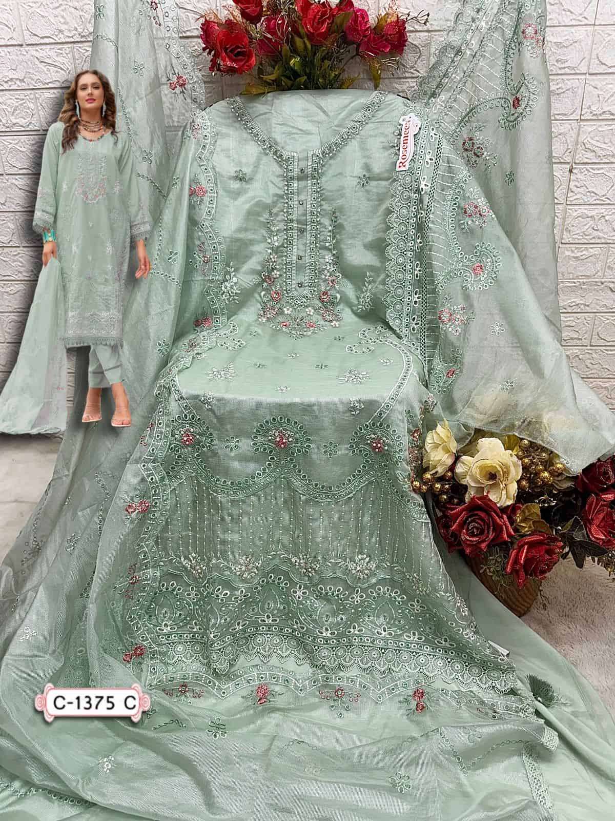 Fepic C 1375 Colors Pakistani Style Designer Embroidered Salwar Kameez Wholesalers view 5