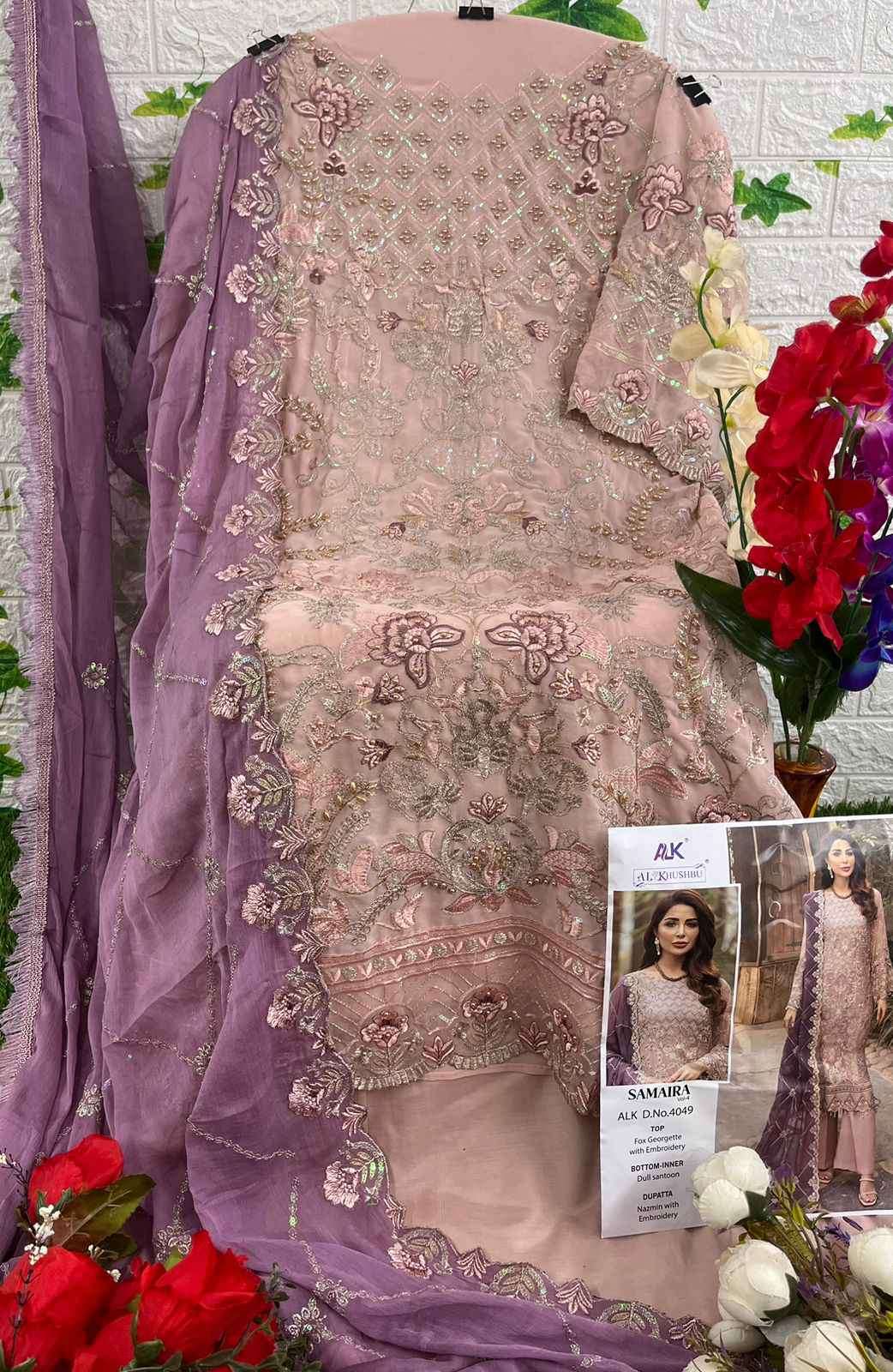 Al Khushbu Samaira Vol 4 Heavy Work Pakistani Suit New Collection view 9