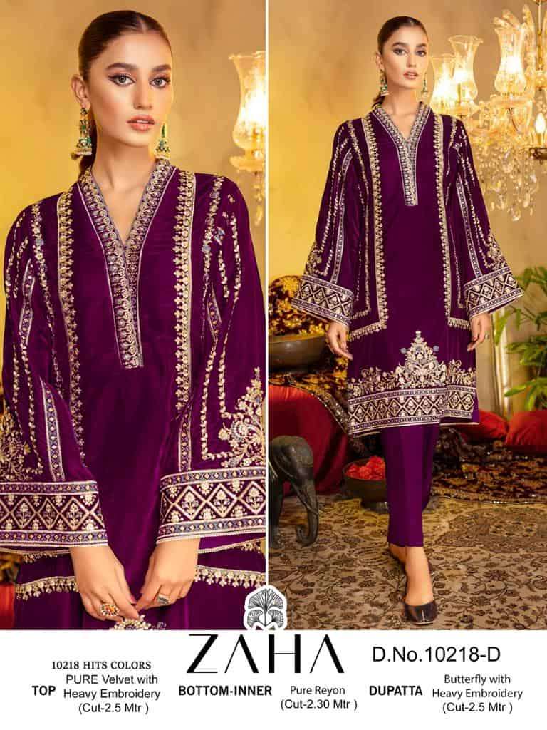 Zaha Aafiya Vol 2 10218 Hits Colors Pakistani Festive Wear Style Designer Suit Exporters view 5
