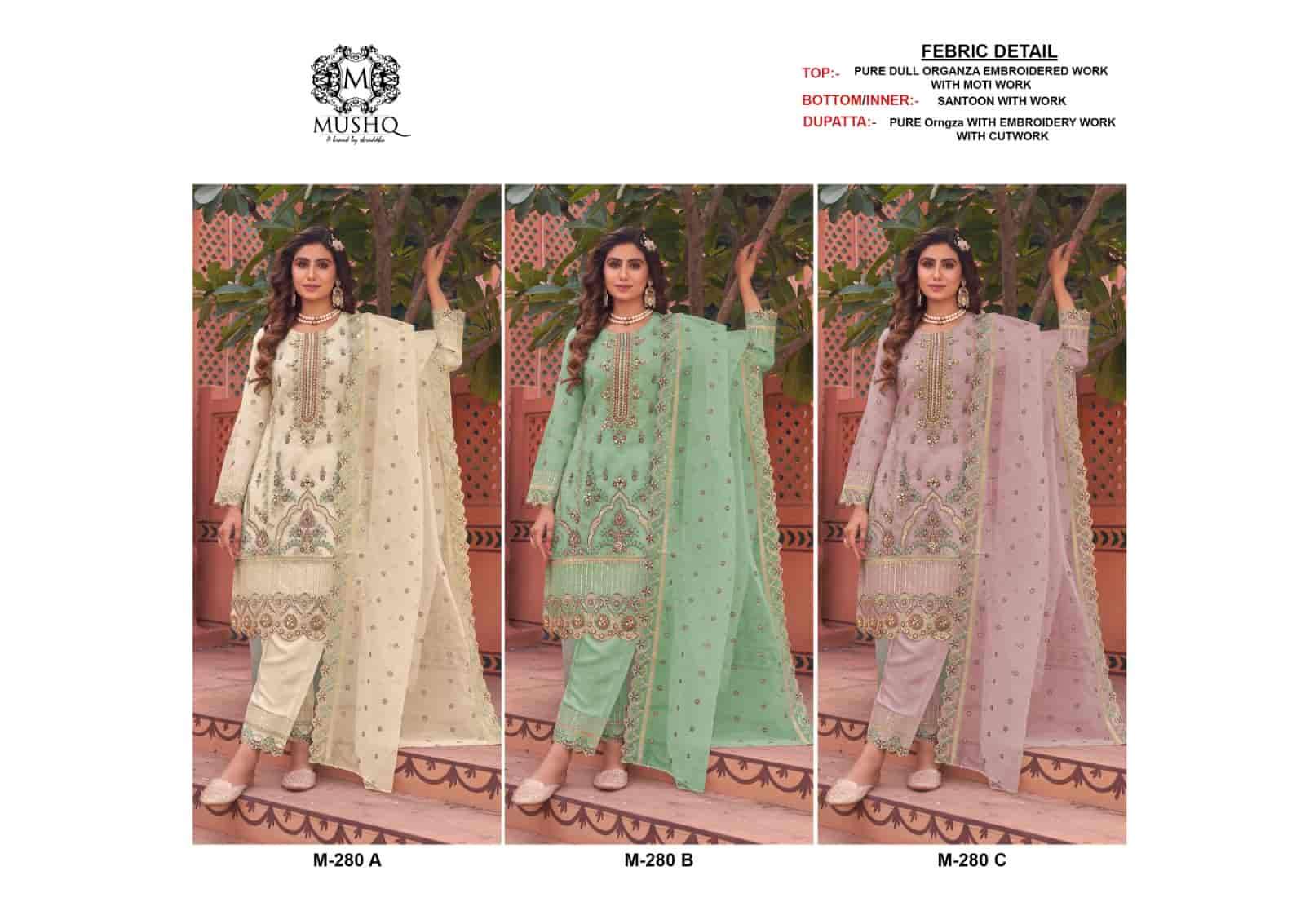 Mushq M 280 Colors Pakistani New Designer Style Festive Wear Suit Wholesalers view 2