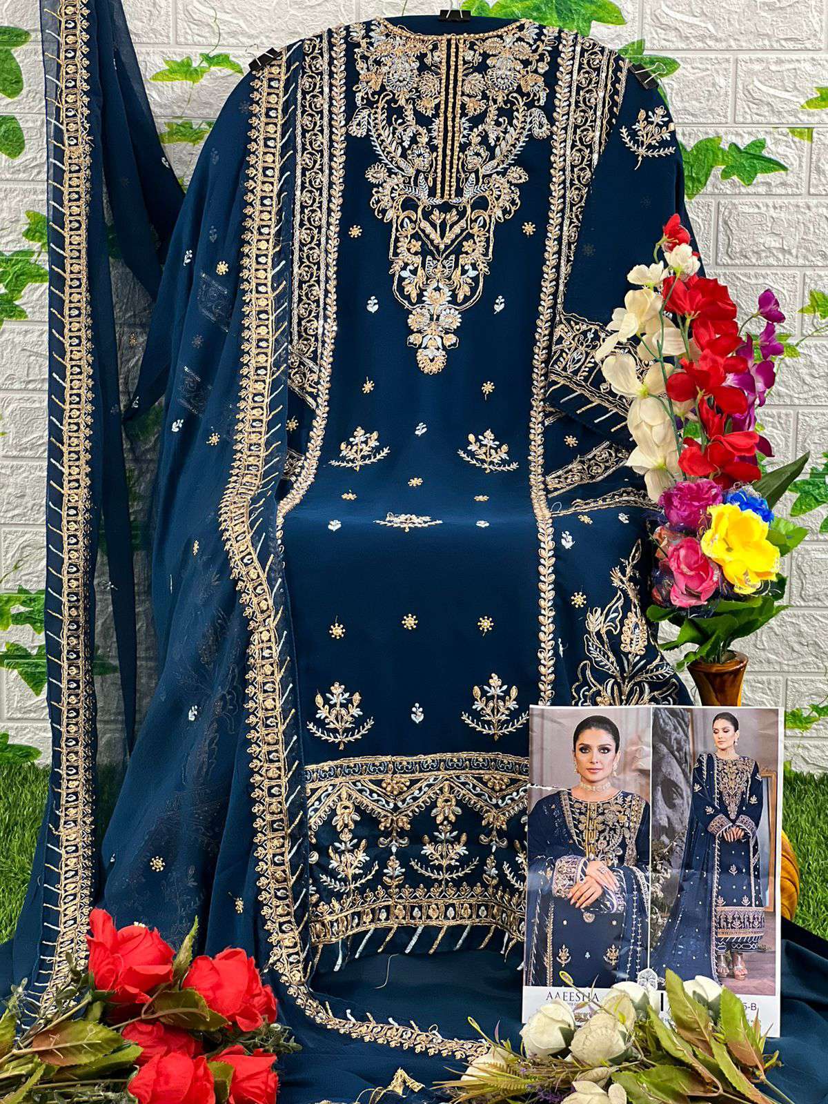 Zaha Aaeesha 10115 Heavy Designer Pakistani Dress view 7