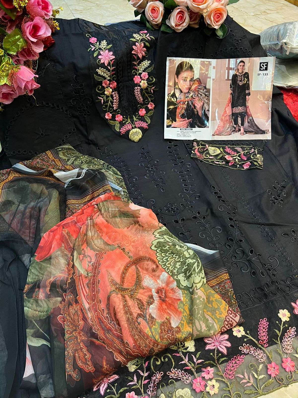 SF Fashion 133 Cambric Cotton Pakistani Suit view 3