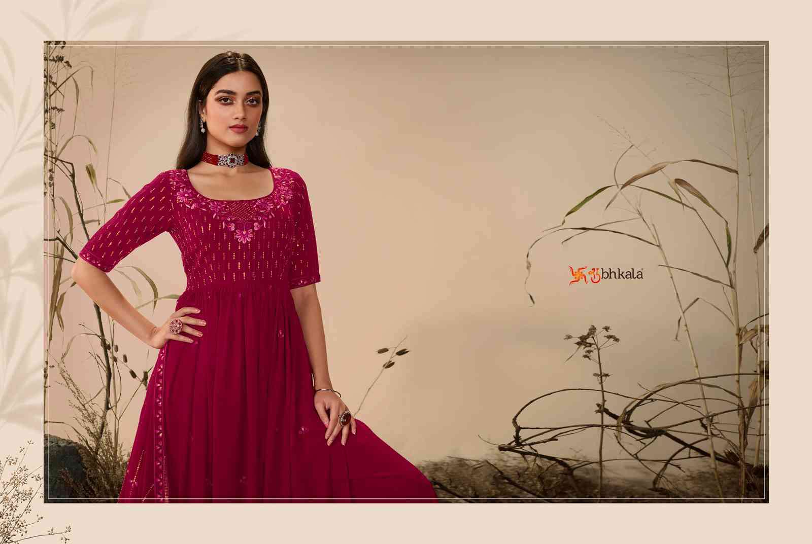 Shubhkala Flory Vol 27 Party Wear Nayra Cut Traditional Dress view 2