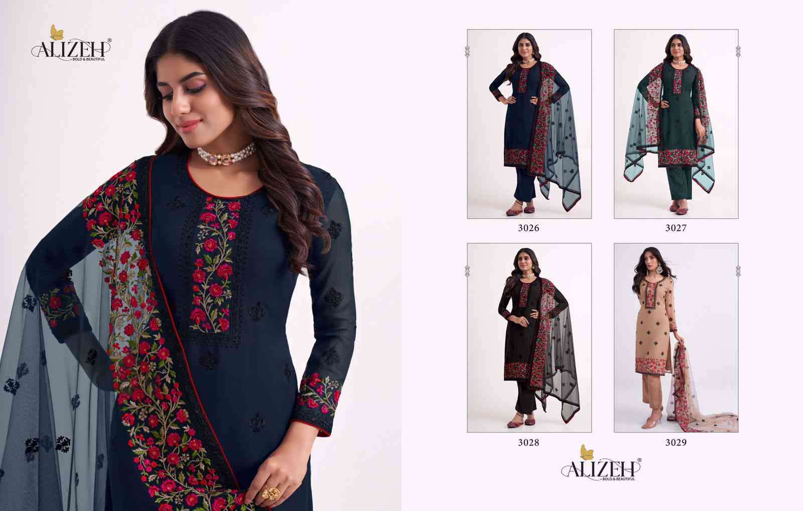 Alizeh Almora Vol 7 Designer Work Festive Collection Straight Suit view 6