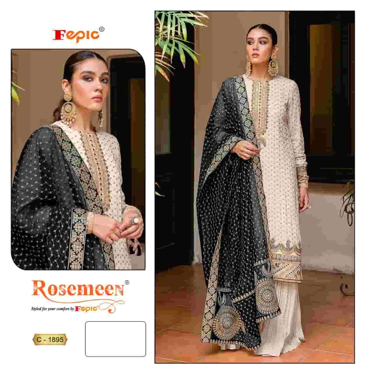 Fepic C 1895 A Pakistani Style Designer Georgette Embroidered Suit Exporter