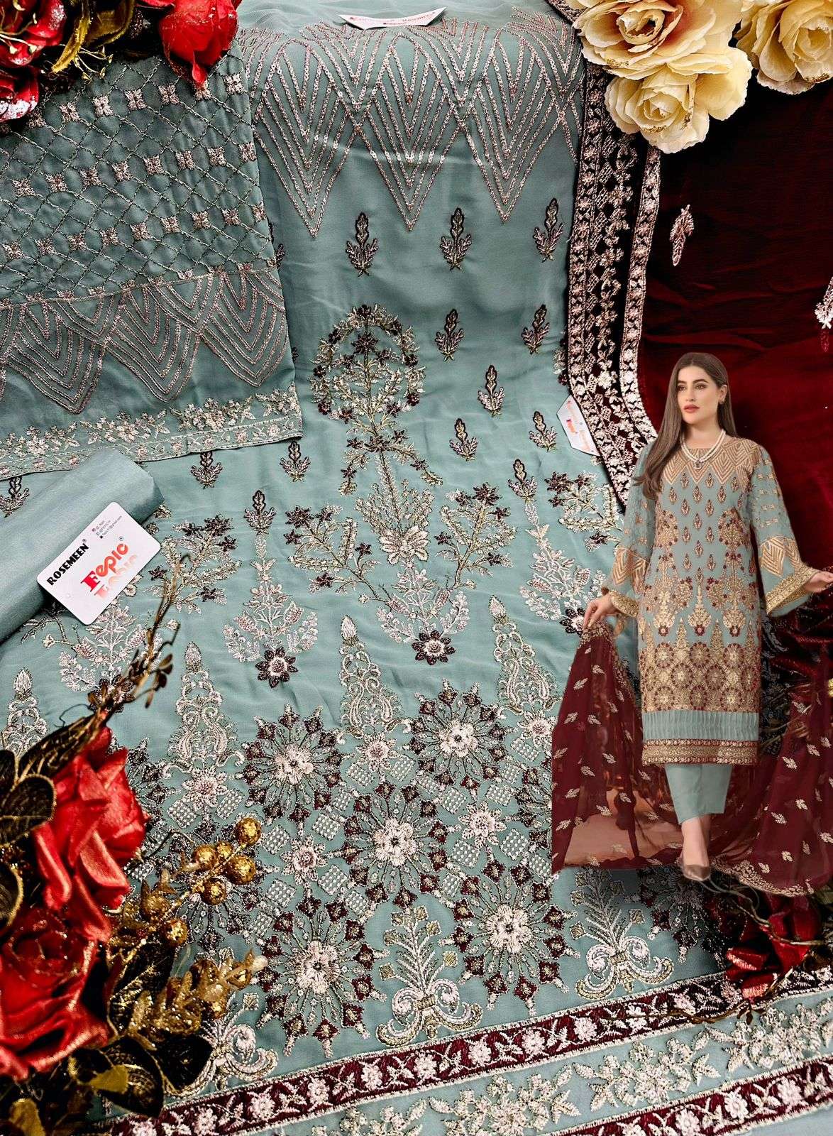 Fepic D 5229 Colors Heavy Embroidery Work Pakistani Suit Collection view 4