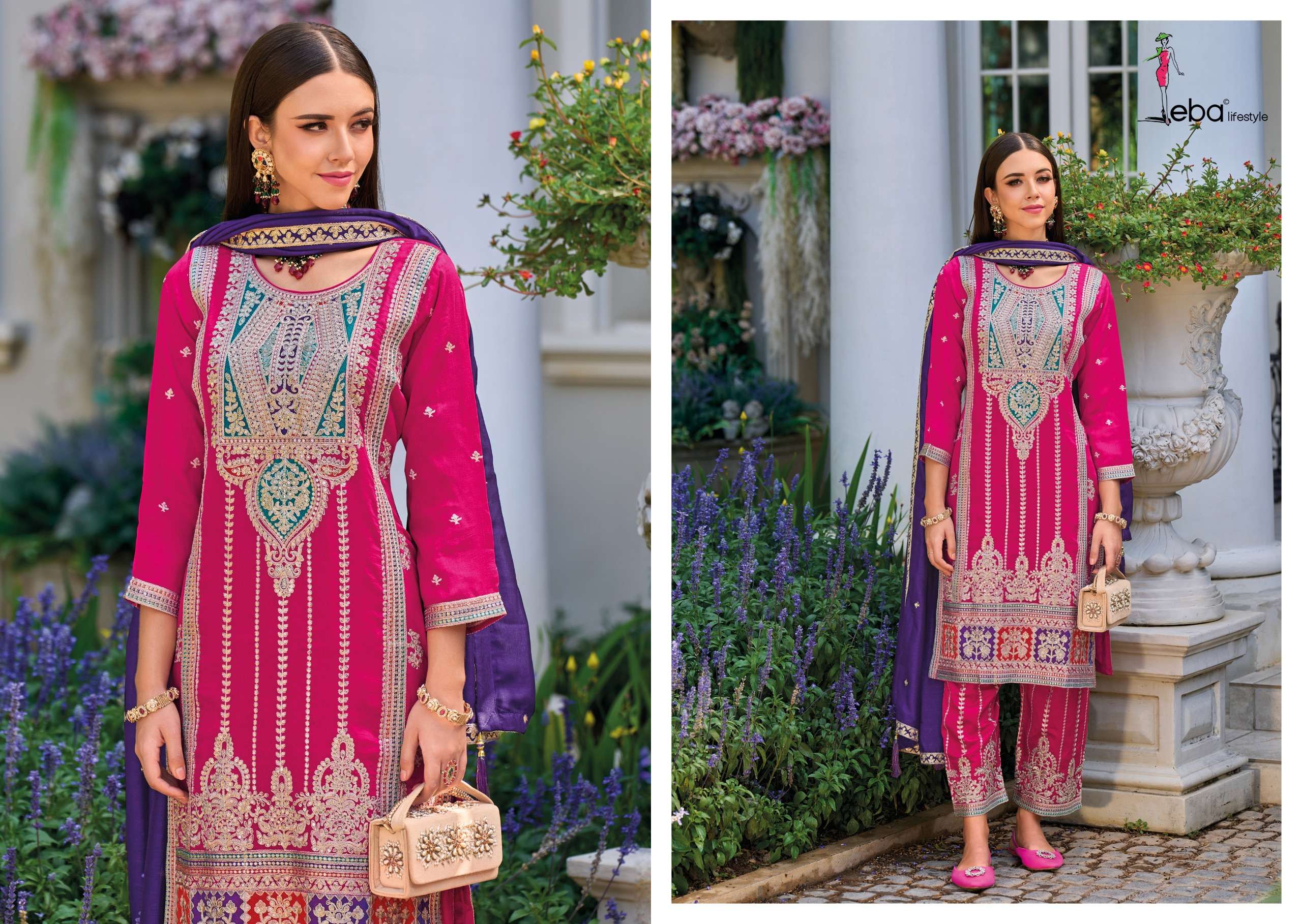 Eba Lifestyle Arzo Designer Straight Suit Festive Wear Readymade Designs view 4