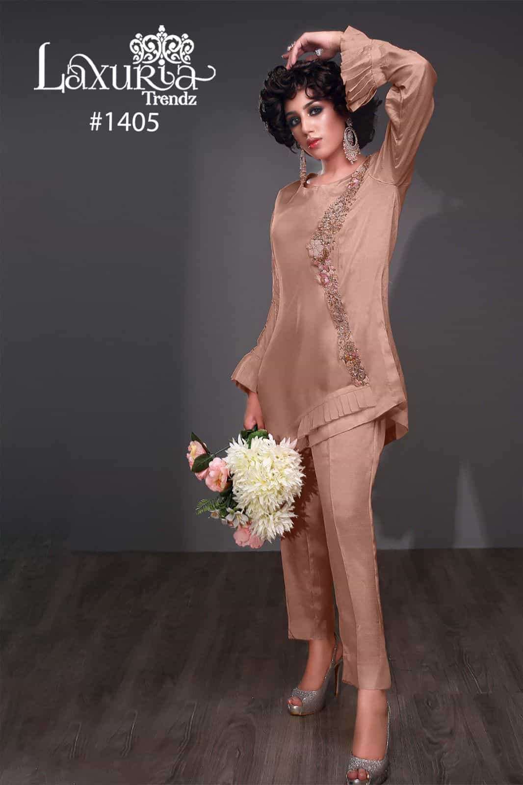 BSY Satin Designer Cord Set with Handwork view 2