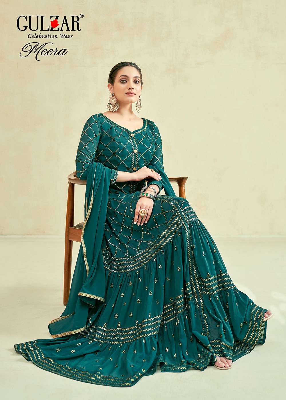 Gulzar Meera 2040 To 2041 Designer Ethnic Wear Gown Partywear Collection view 2