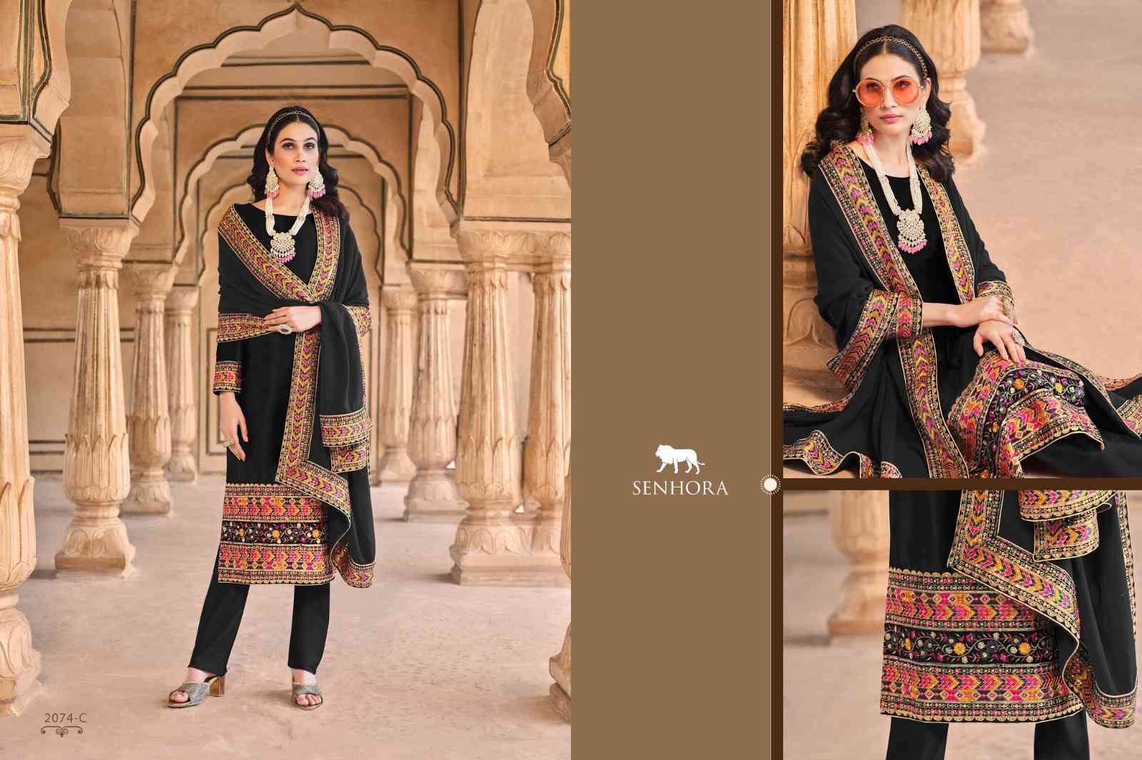 Senhora Aadhya 2074 Colors Designer Velvet Wedding Collection Suit Exporter view 9