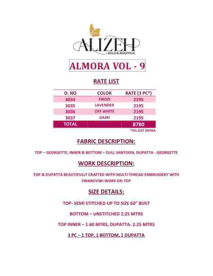 Alizeh Almora Vol 9 Festive Collection Georgette Designer Dress Exporters view 11