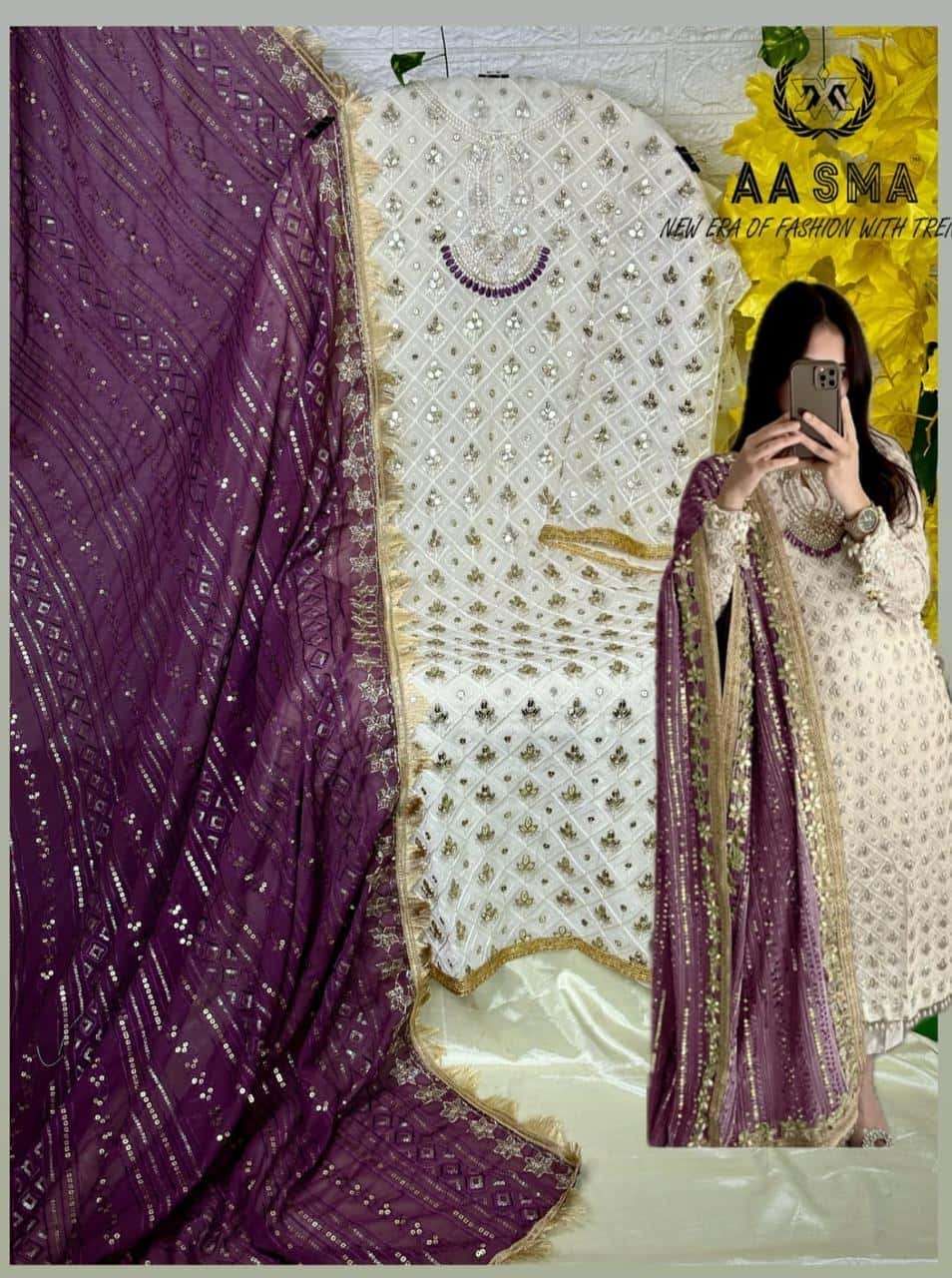 Aasma 208-D Heavy Embroidered Georgette Suit view 2