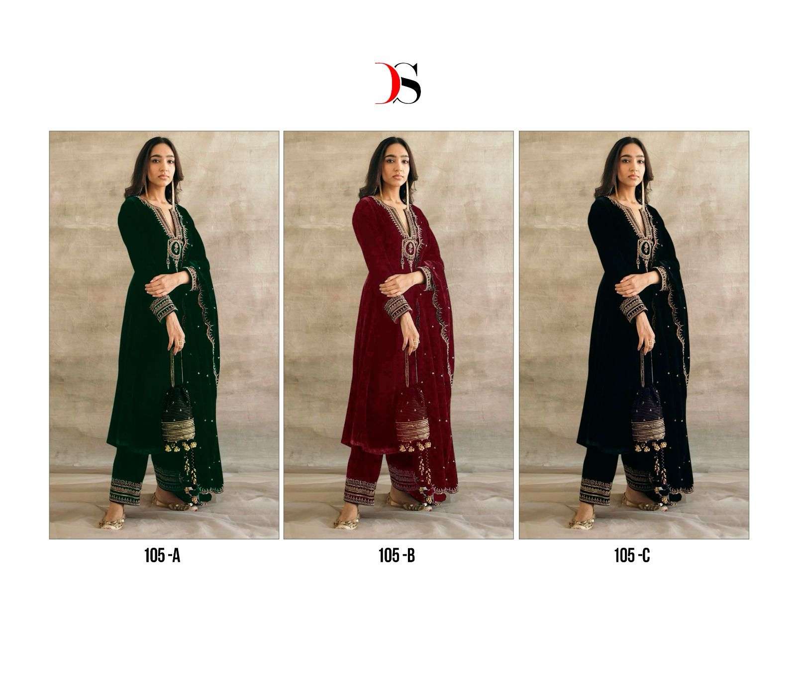 Deepsy 105 Colors Pakistani Fancy Designer Style Winter Wear Suit Wholesalers view 4