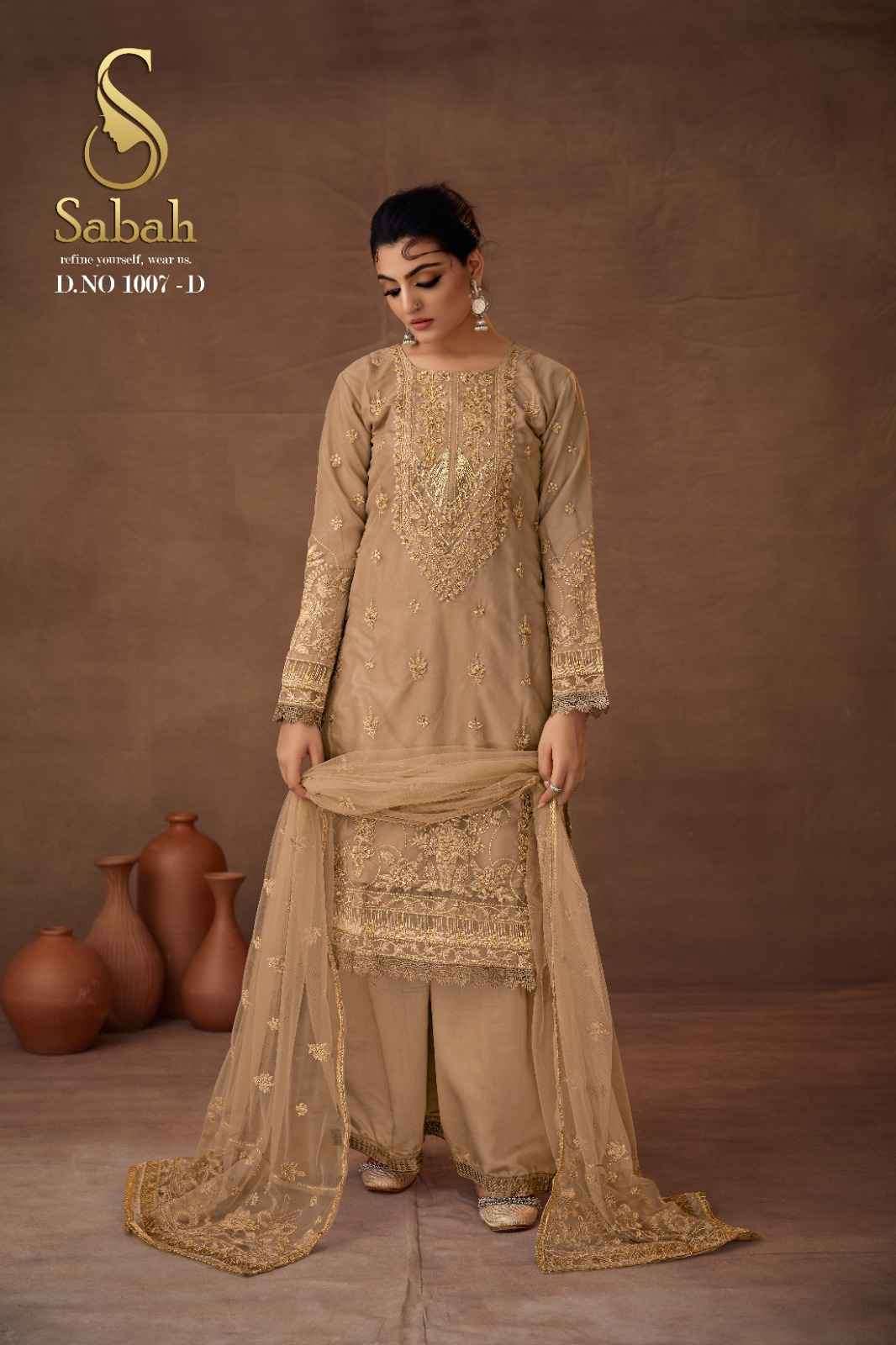 Fk Fashion Sabah Siya Fancy Organza Designer Ladies Suit Partywear Collection view 9