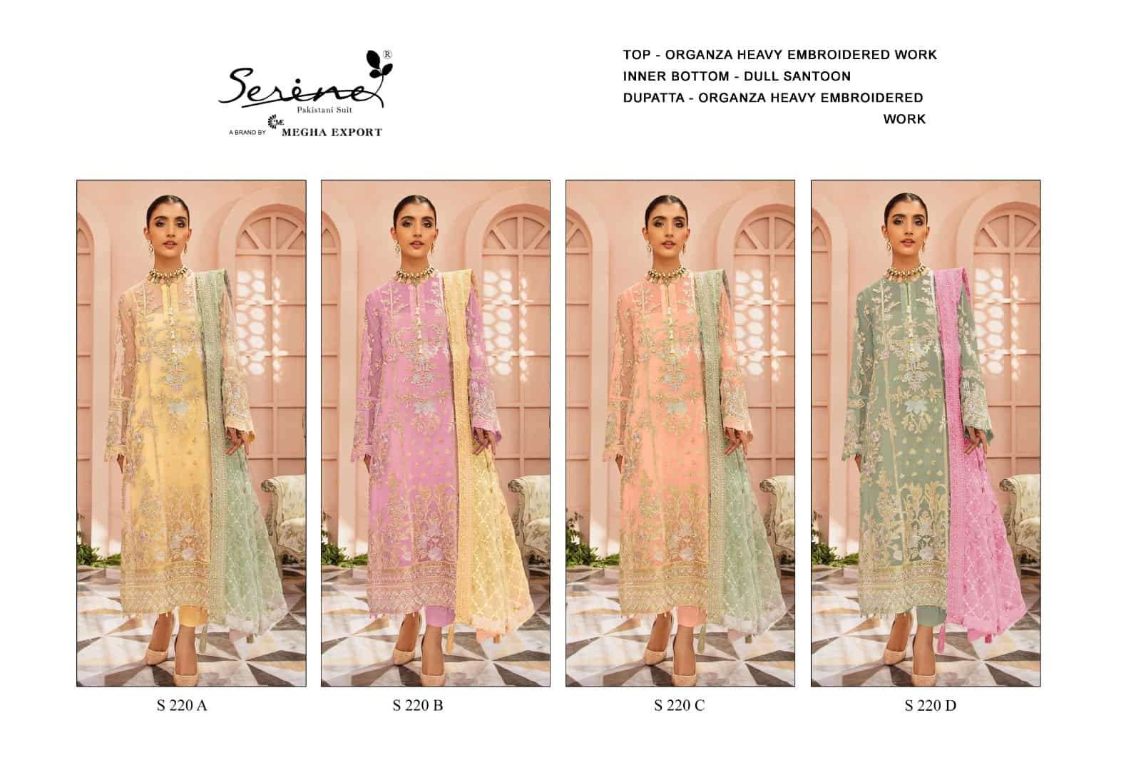 Megha Export S 220 Colors Pakistani Heavy Designer Style Festive Wear Suit Wholesalers view 5