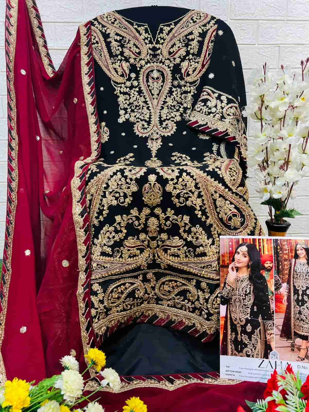 Zaha 10343 Pakistani Unstitched Salwar Suit Collection view 3