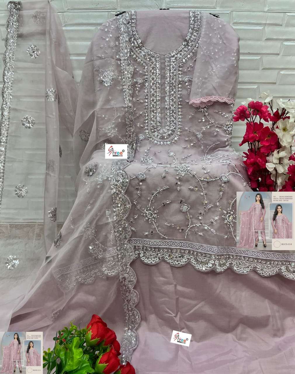 Beats Pakistani Organza Embroidered Suit view 8