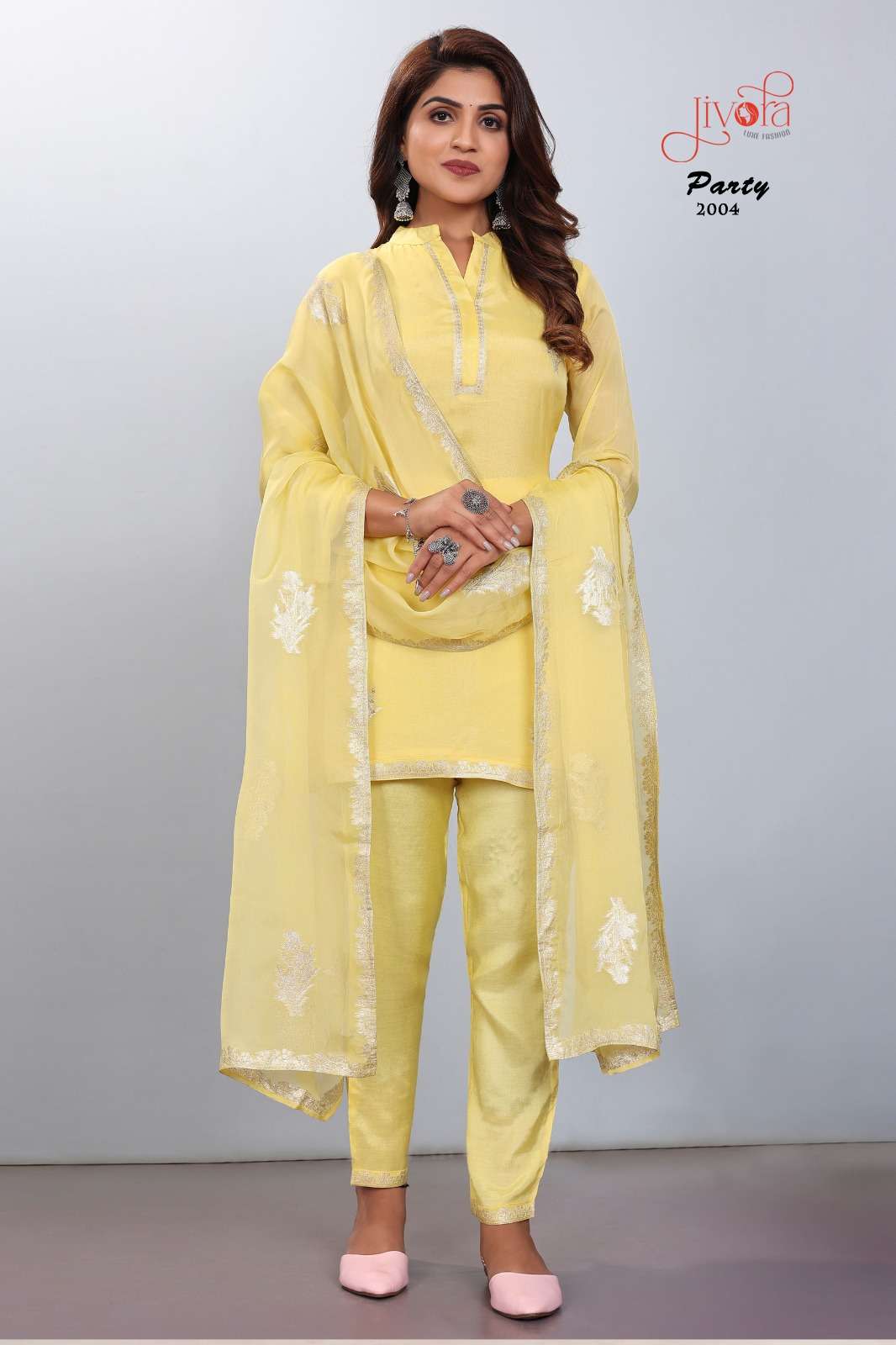 Jivora Party Premium Designs Top Bottom Dupatta Set New Collection view 5