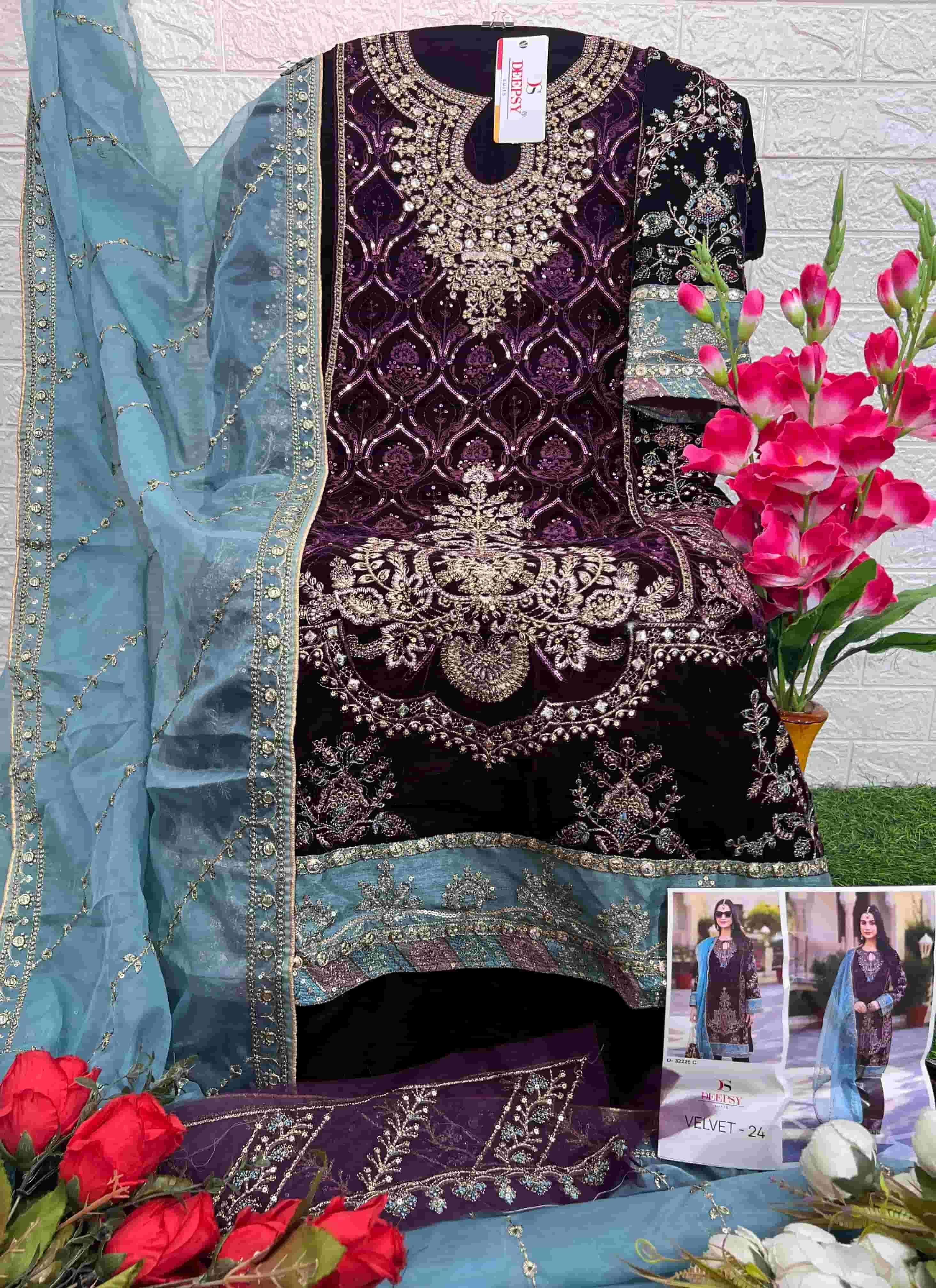 Deepsy D 32225 C Exclusive Heavy Party Wear Style Designer Velvet Collection view 2