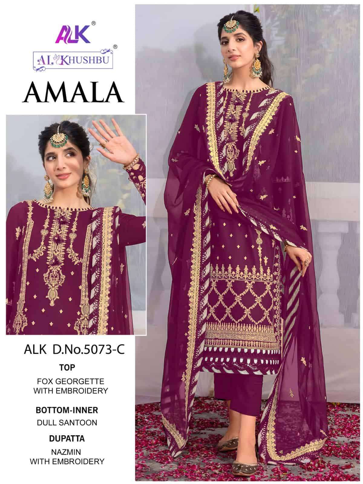 Al Khushbu Amala Vol 1 5073 Colors Pakistani Festive Wear Salwar Suit Wholesalers view 3