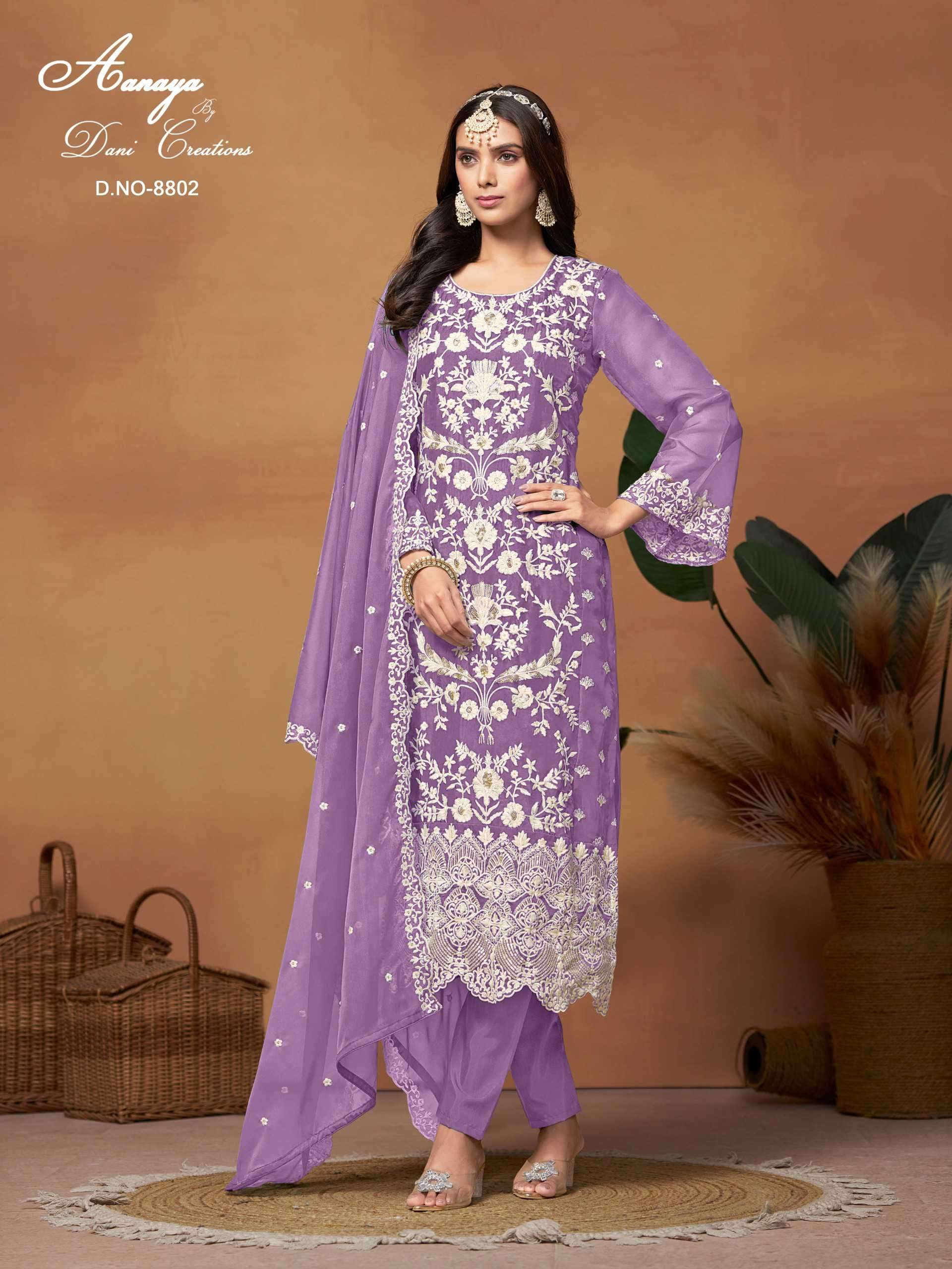 Aanaya Vol 188 8801 To 8804 Designer Organza Dress Catalog Exporters view 2