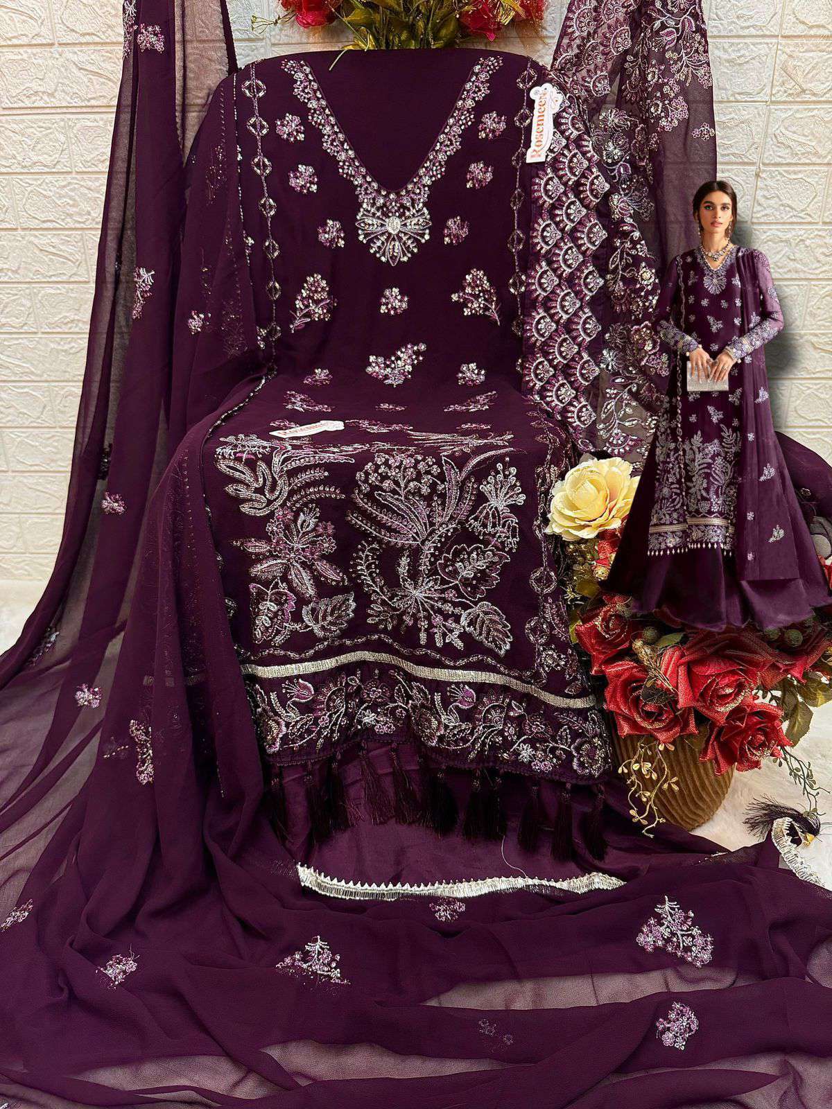 Fepic C 1736 Colors Georgette Pakistani Straight Suit Catalog Exporters view 2