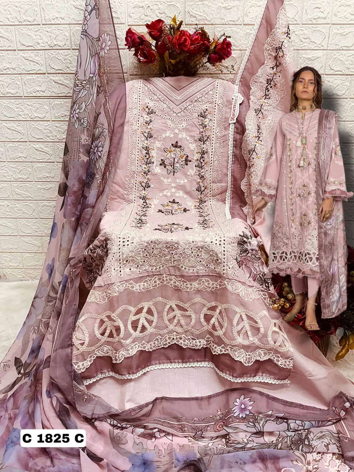 Fepic C 1825 Colors Pakistani Designer Cotton Embroidered Salwar Suit Wholesalers view 6