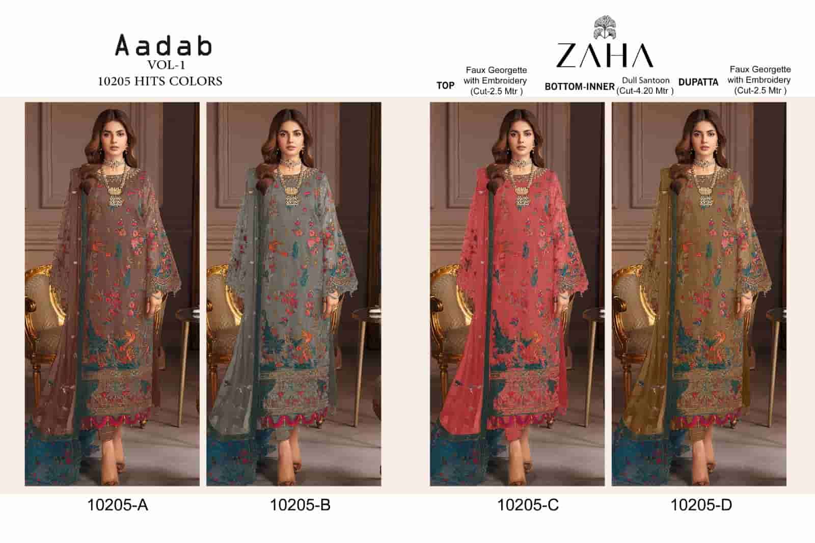Zaha Aadab Vol 1 10205 Colors Pakistani Festive Wear Style Designer Suit view 5