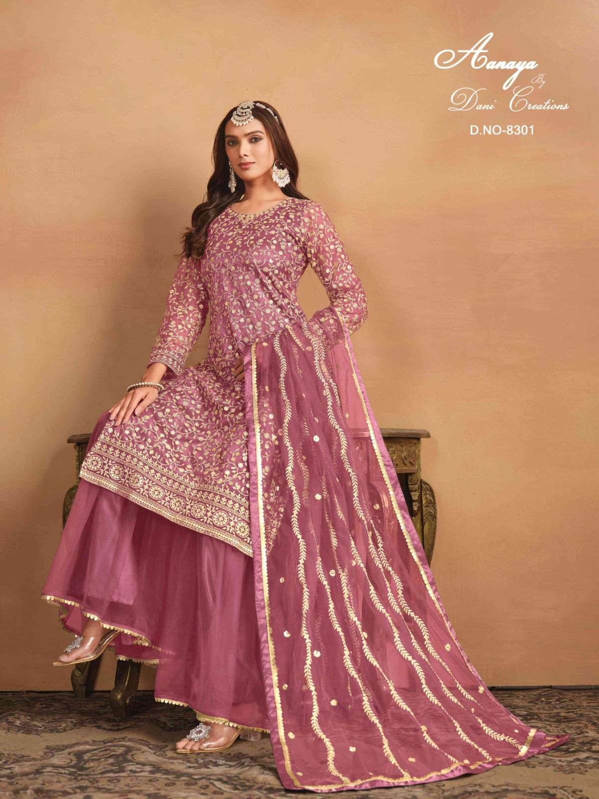 Aanaya Vol 183 8301 To 8304 Embroidered Net Designer Suit Buy view 5