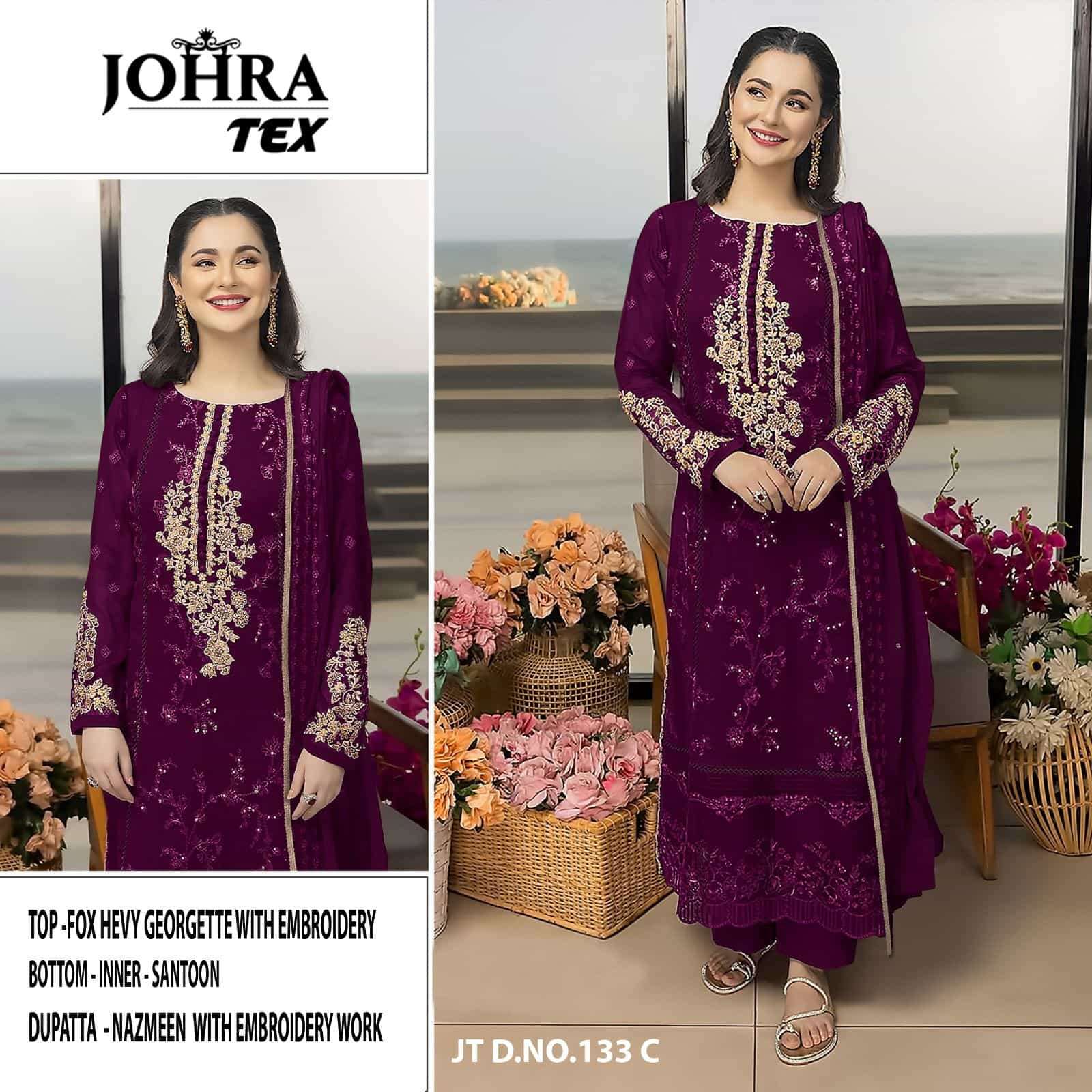 Johra Tex JT 133 Colors Pakistani Designer Georgette Salwar Suit Wholesalers view 2