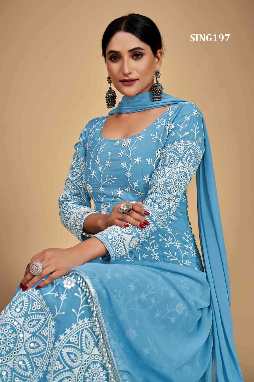 Arya Designs Sing197 Partywear Anarkali Dress Online Collection view 4