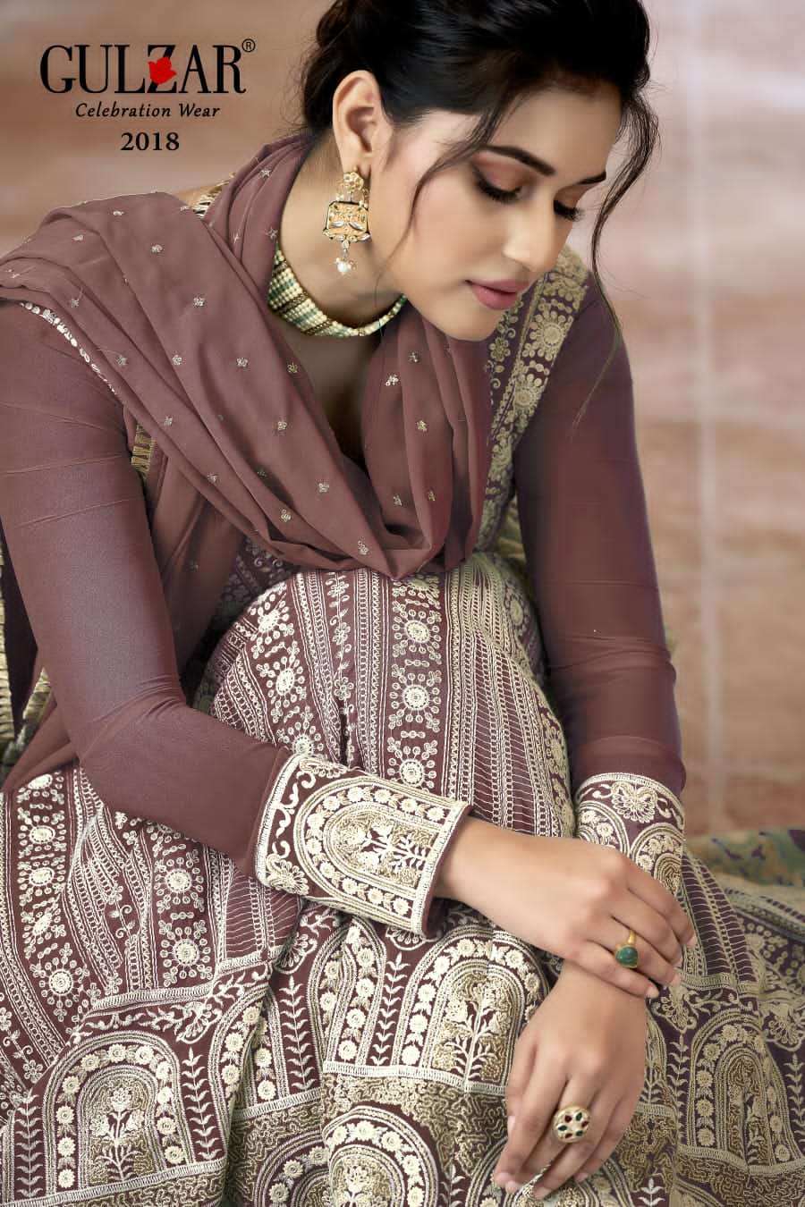 Gulzar Resham Latest Designer Anarkali Gown Partywear Collection view 12