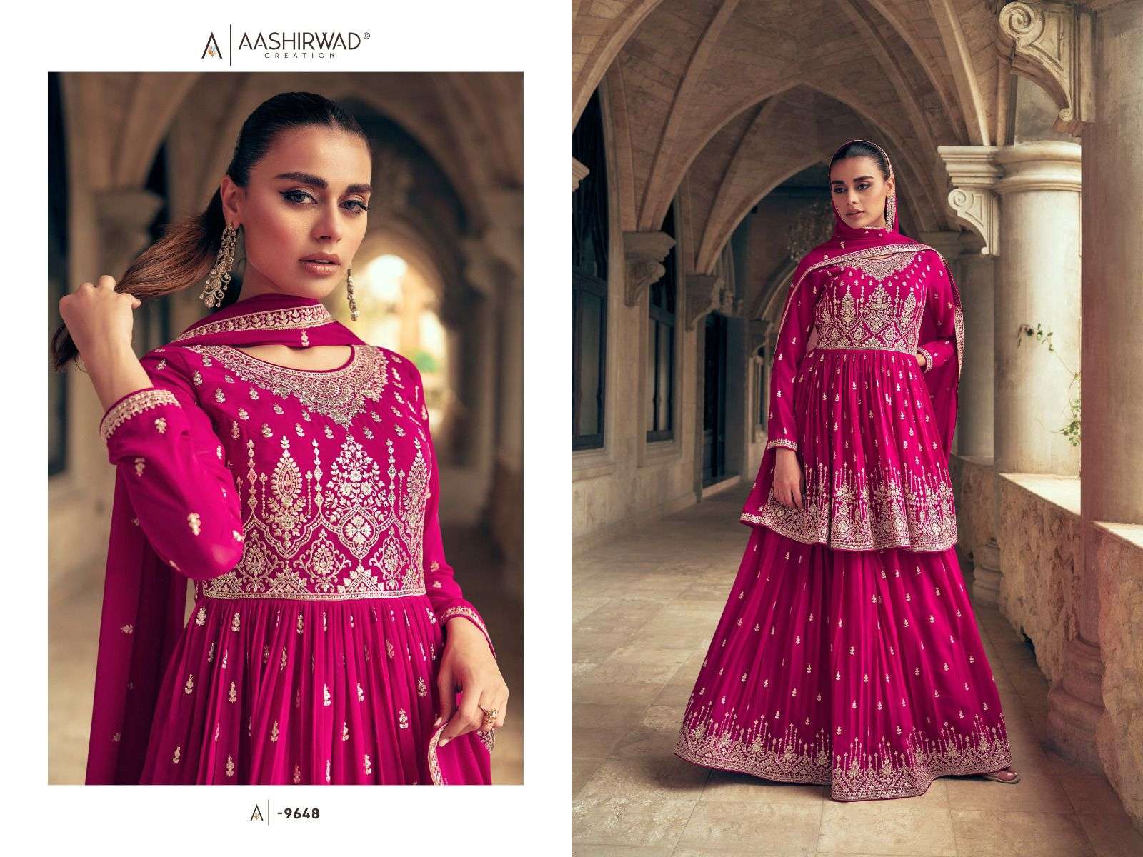 Aashirwad Gulkand Sadaf Wedding Wear Lehenga Style Designer Dress view 3