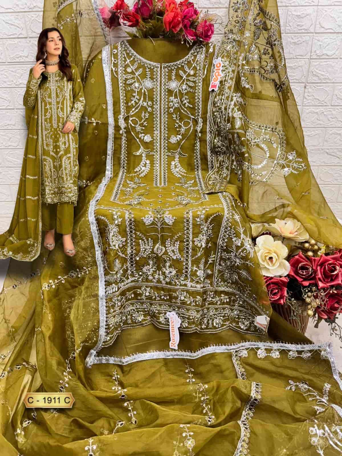 Fepic C 1911 Colors Pakistani Designer Organza Salwar Suit Wholesalers view 5