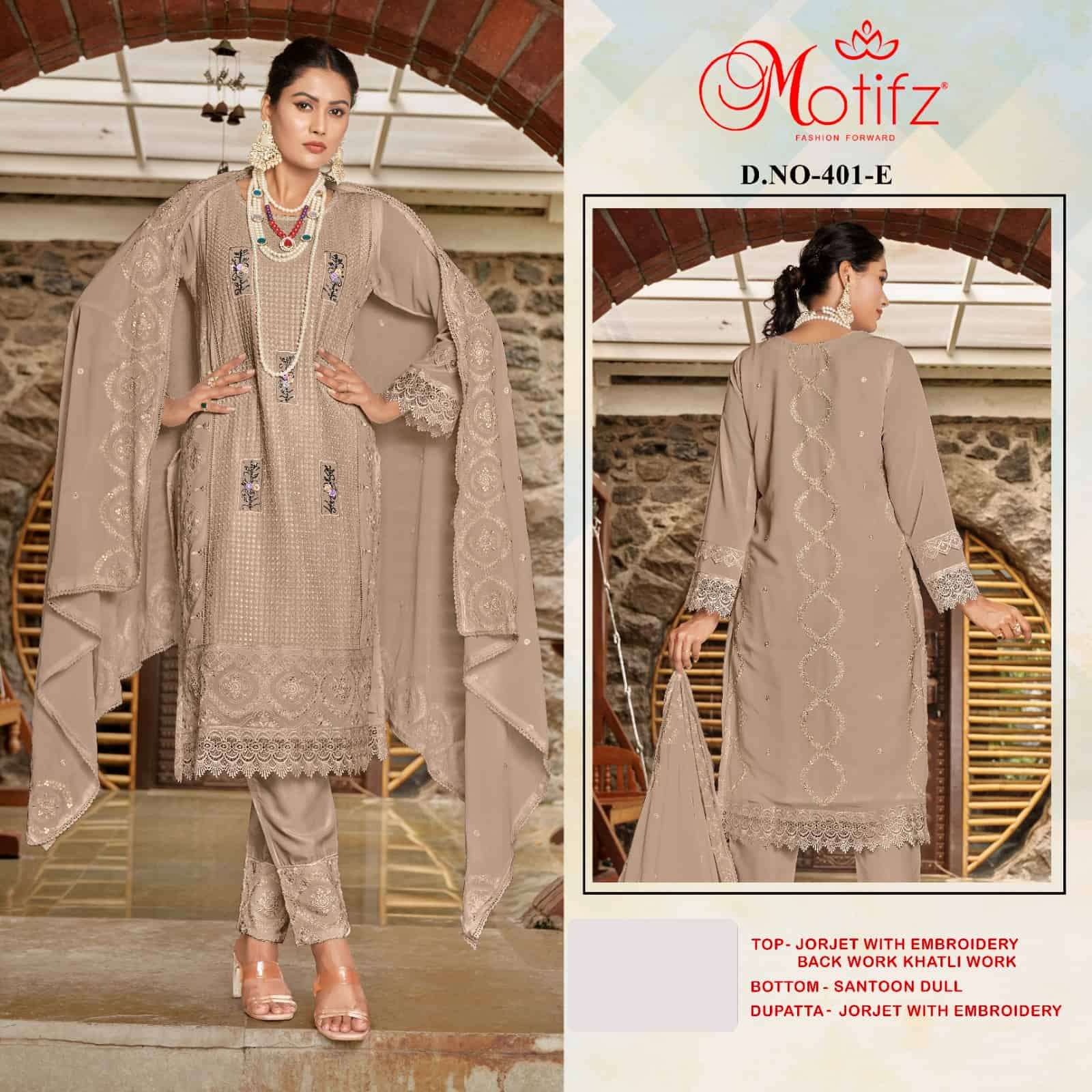 Motifz 401 Colors Pakistani Latest Party Wear Style Designer Salwar Suit Wholesalers view 2