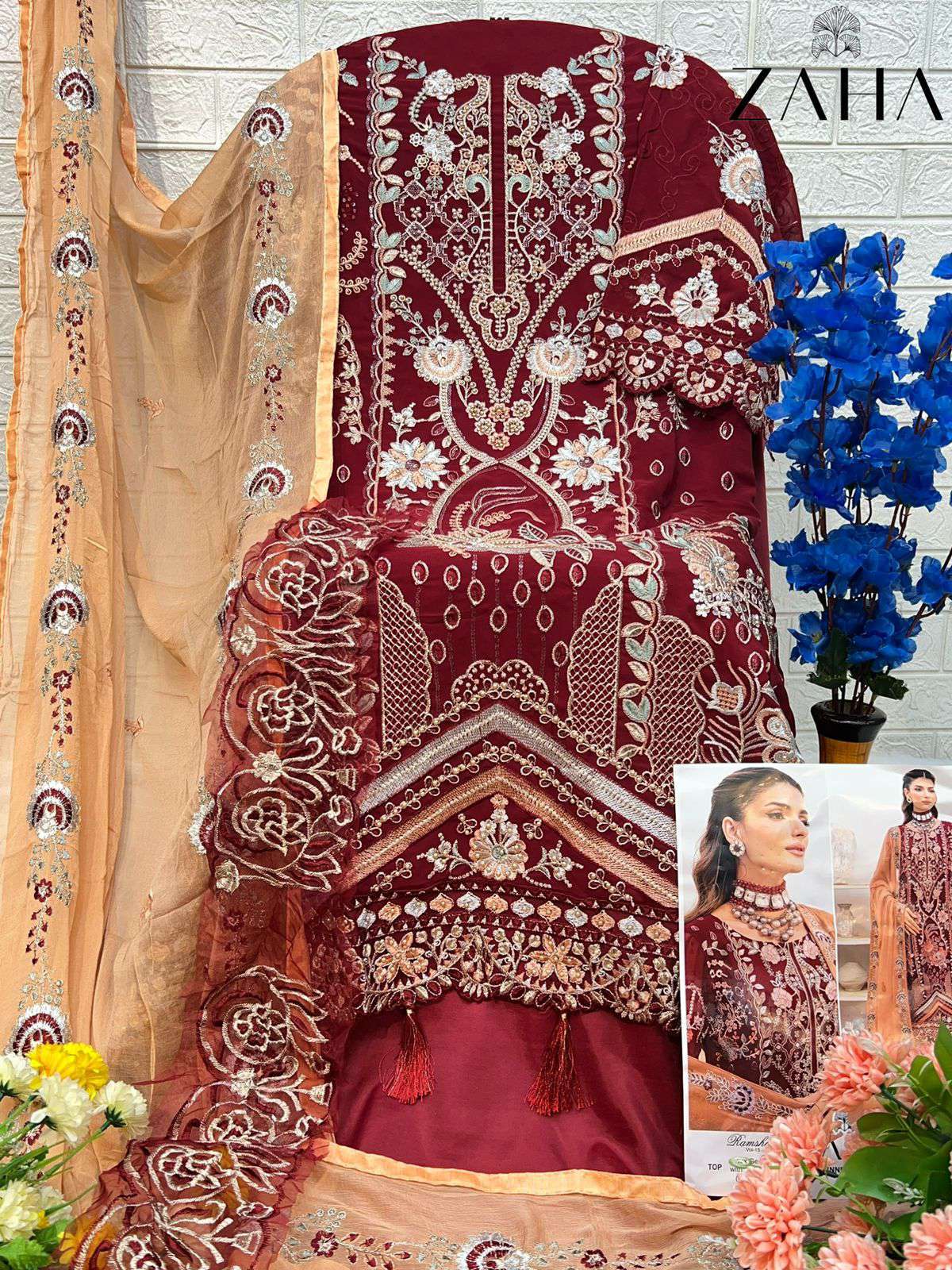 Zaha Ramsha Vol 15 Pakistani Designer Suit view 9