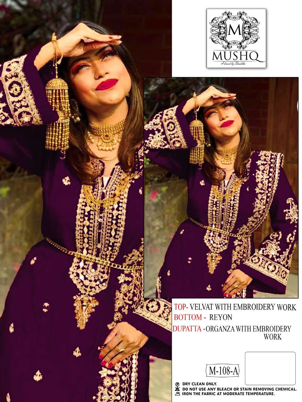 Mushq Shraddha M 108 Colors Designer Velvet Ladies Suit view 3